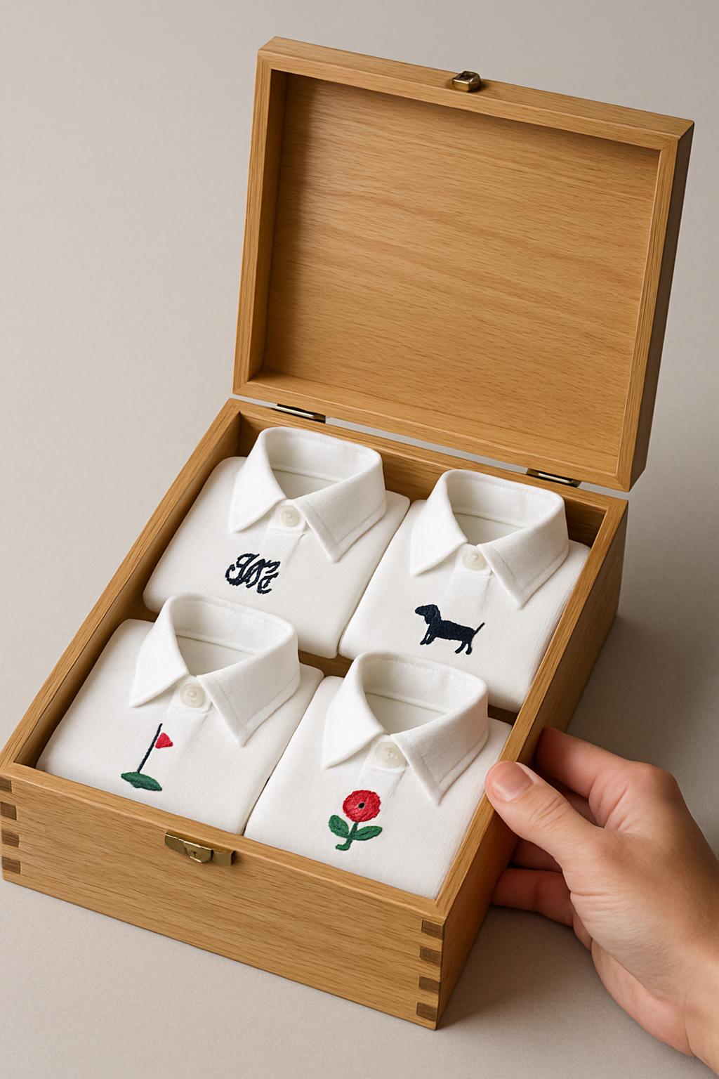 id://nl/nl/high-contrast "Een bosje polisheremetjes in een box (bord). Een hand tilt de gaatjes open om een shirt te laten...